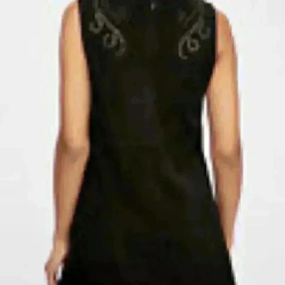 Free People Wynonna Studded Suede Embellished Black Mini Dress Leather S - Picture 5 of 13